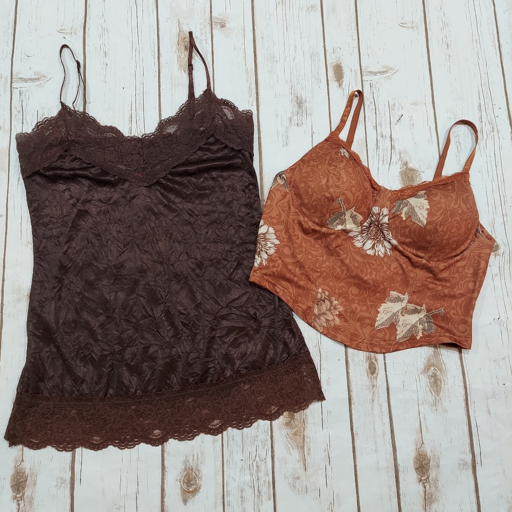 Shein Cropped Tank Bra & Cami Lace Top Bundle